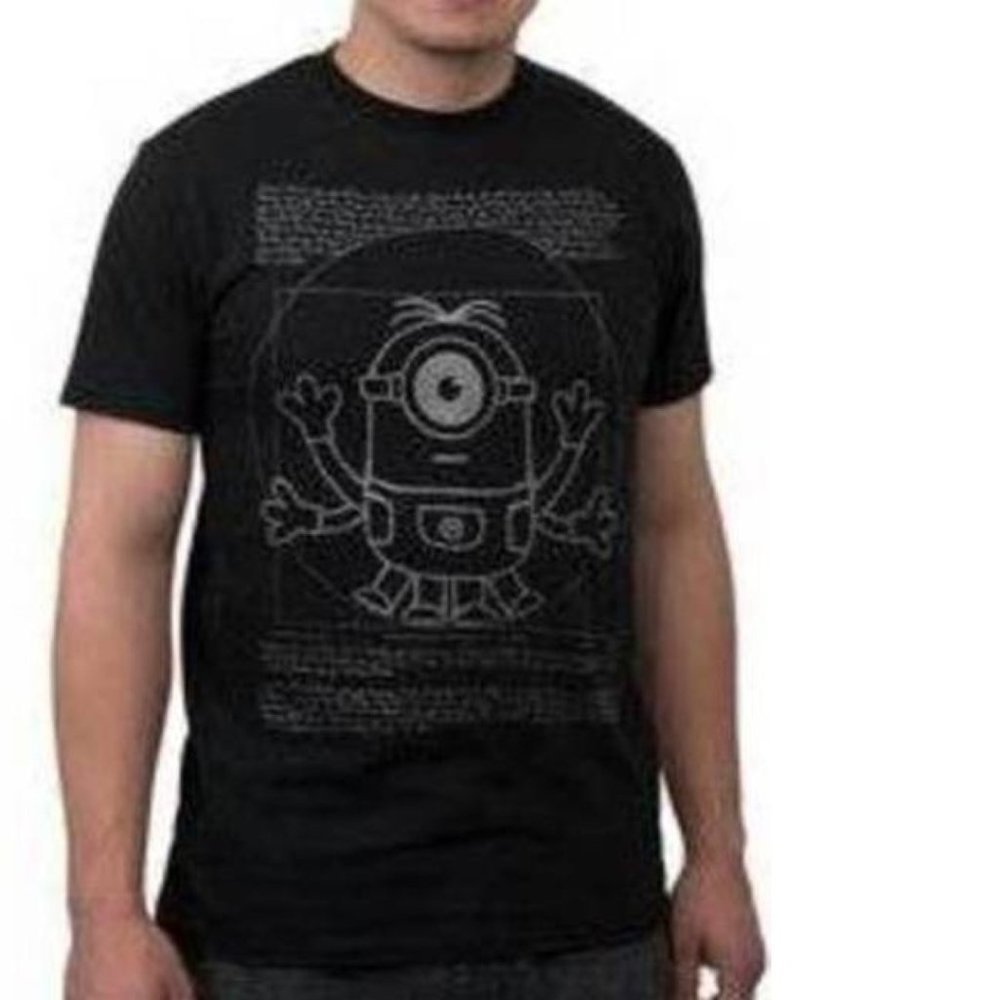 Mens Minions Despicable Me T-Shirt Black Medium 5th Sun Short Sleeve Tee Crew
